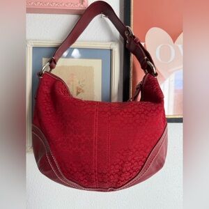 Coach Red Soho Hobo Shoulder Bag F10924